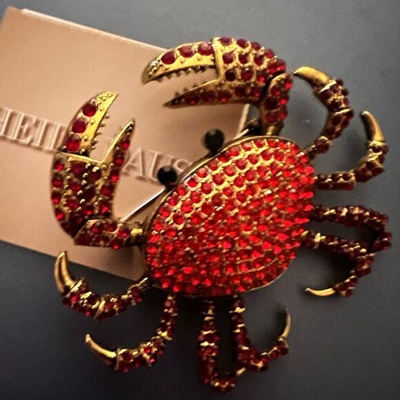 🦀 NEW HEIDI DAUS stunning & exquisite red crystal crab brooch 🦀 - Picture 1 of 13